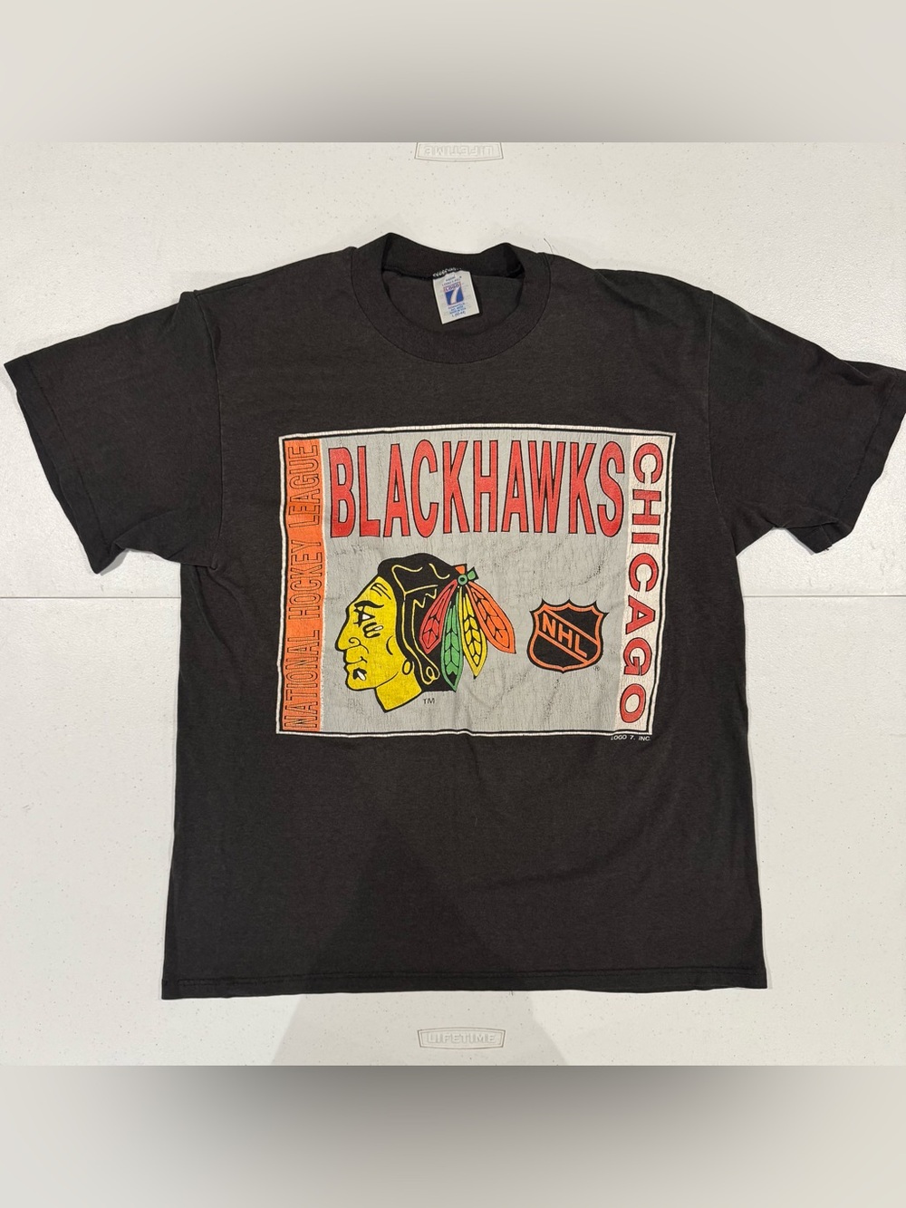 Vintage 90’s Logo 7 Chicago Blackhawks NHL Hockey t shirt size large